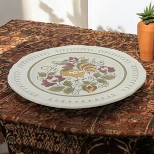VTG Mikasa Terra Stone Heritage 7125 Single Dinner Plate Rooster 10.5" Diameter